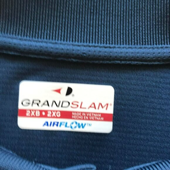Grand Slam Airflow Men's 3-Button Golf Polo Shirt Sz XXL Navy Blue Short Sleeve - Picture 10 of 12